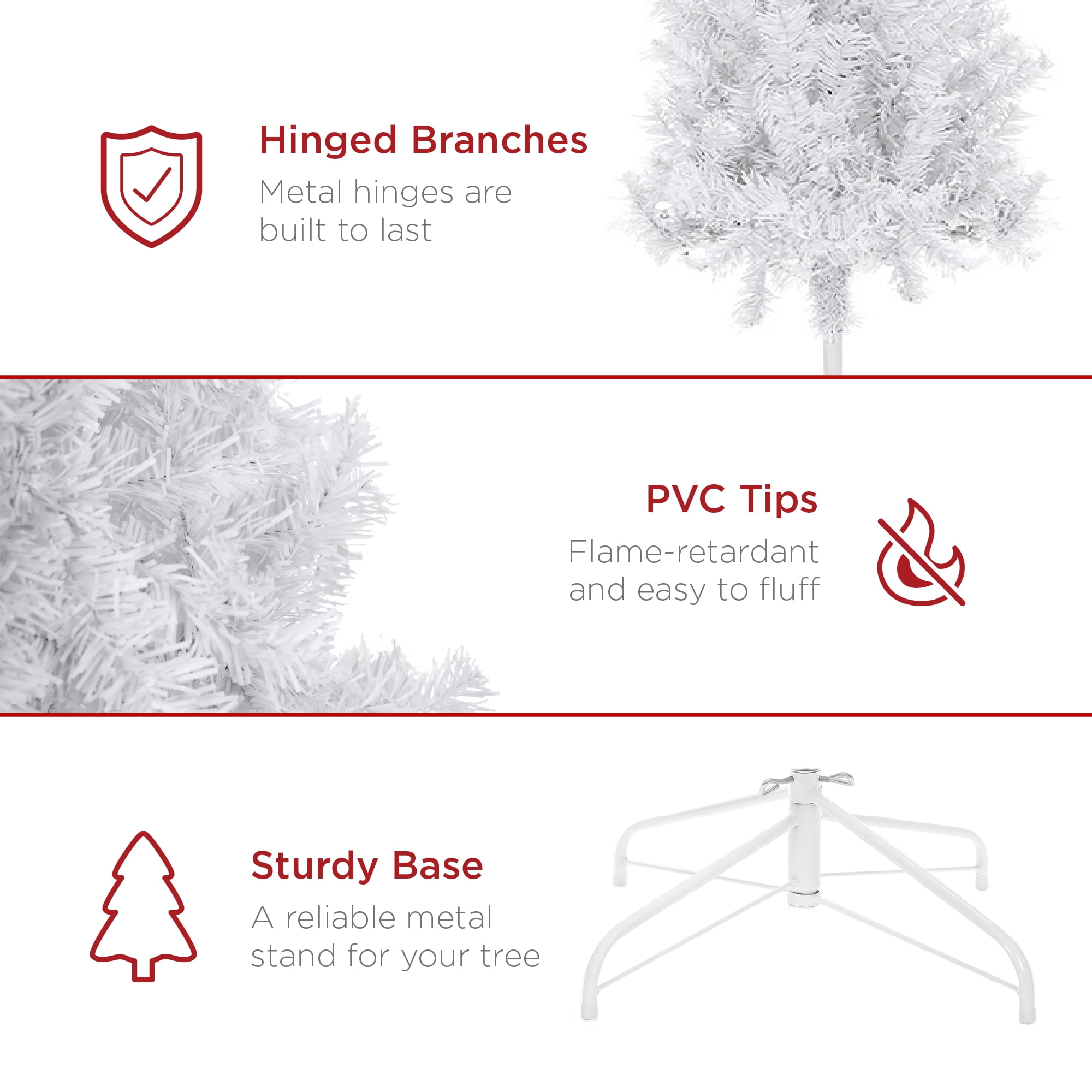 6ft Premium White Christmas Tree w/ 1,000 Tips