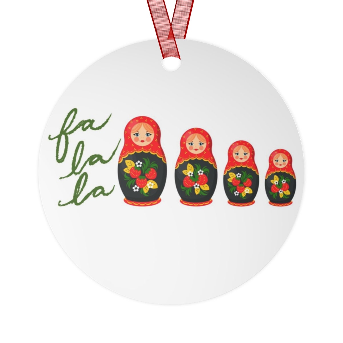 Retro Nesting Dolls Christmas Ornament Set