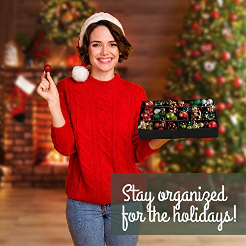 Christmas Ornament Storage Box with Dividers - 72 Ornaments