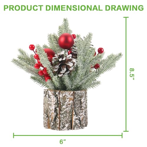 Mini Artificial Christmas Tree with Ball Ornaments
