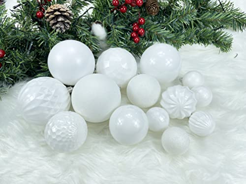 34 Shatterproof White Christmas Tree Ornaments