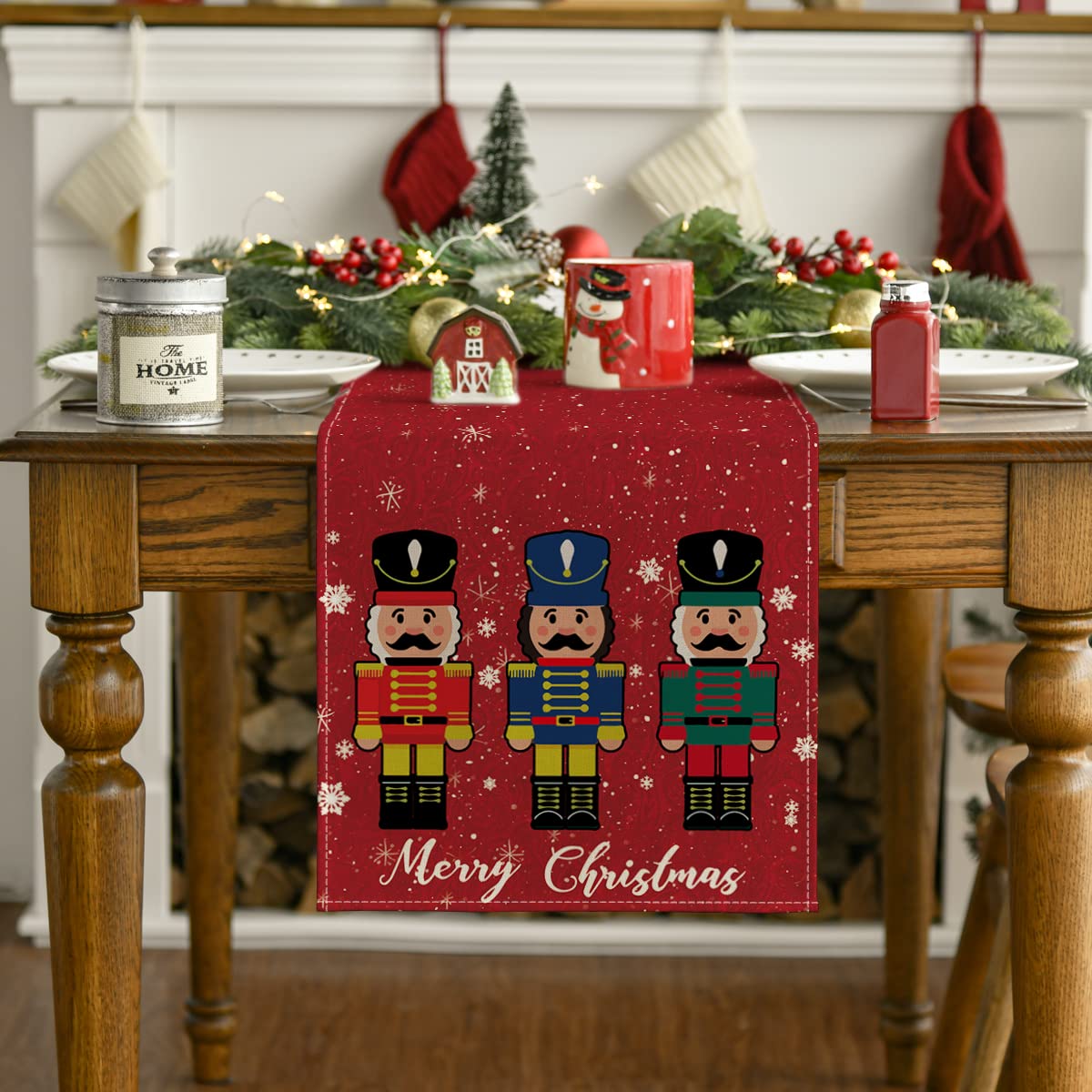 Merry Christmas Nutcracker Table Runner
