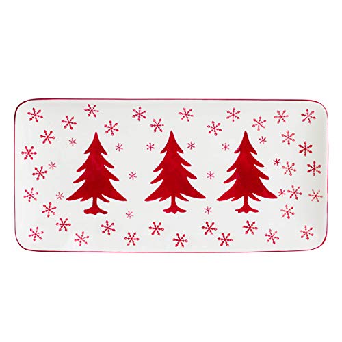 Winterfest Christmas Platter, Red/White