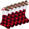 Buffalo Plaid Fireplace Hanging Christmas Stockings