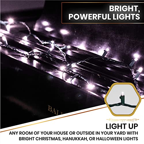 Bright White LED Christmas String Lights - 50 Bulbs