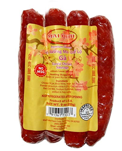 Chinese Style Cured Chicken sausage without MSG - USA made