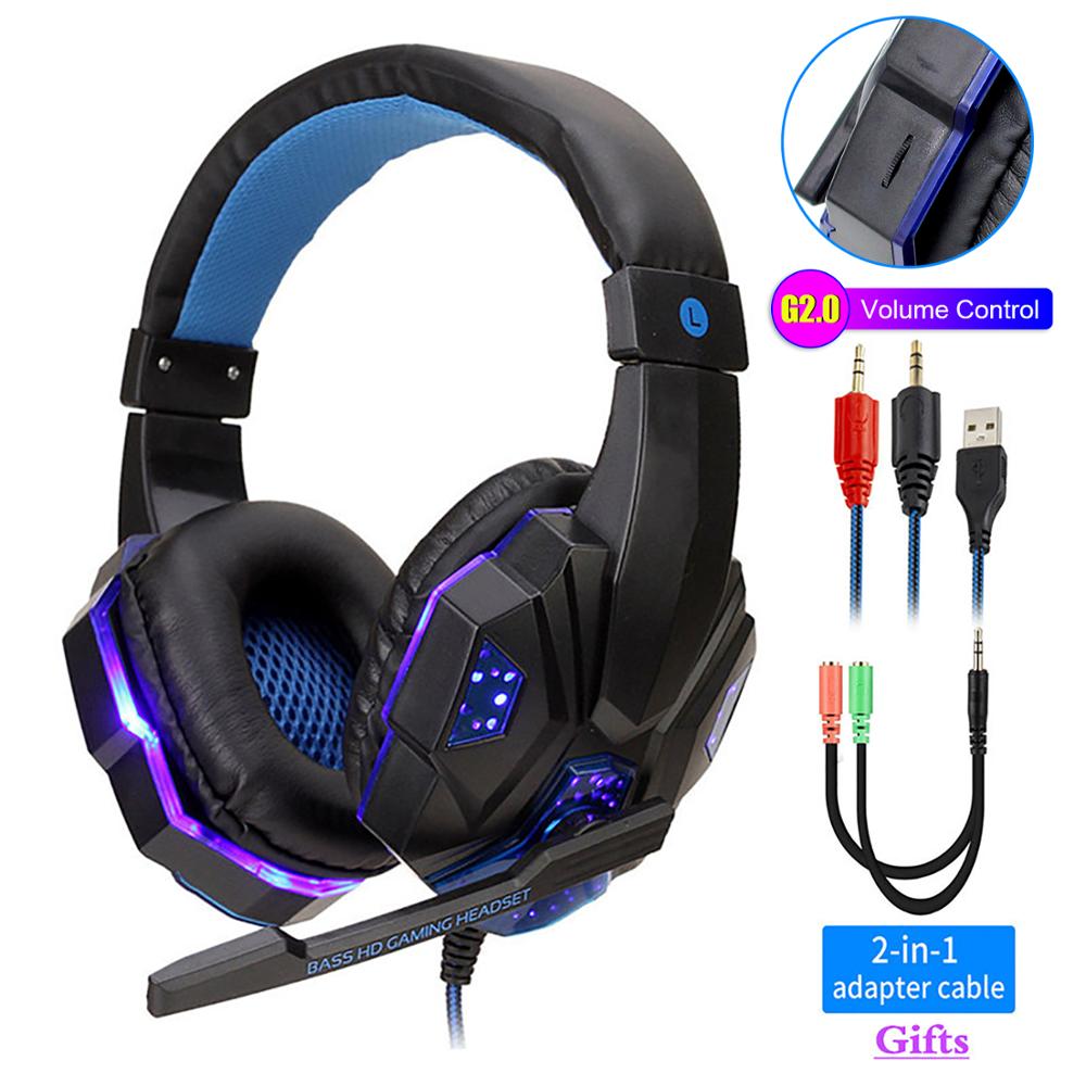 LED Gaming Headset with Microphone for PC/Console