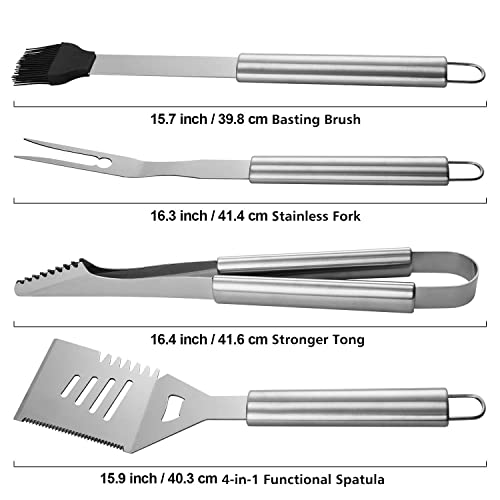 27PCs Stainless Steel BBQ Grill Tools Set, Grilling Kit