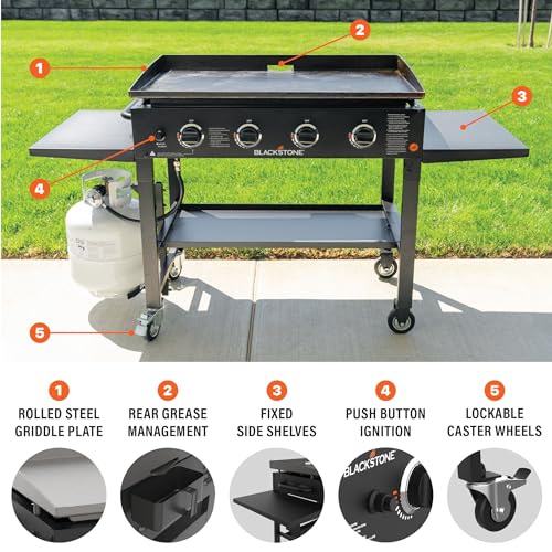 Blackstone Gas Griddle 36" BBQ Grill with Side Shelf