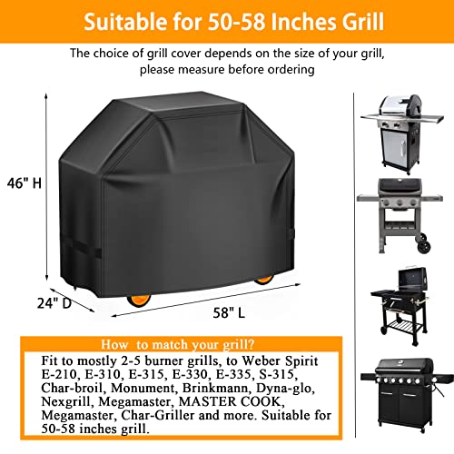 58-inch Waterproof BBQ Grill Cover for Weber, Char-Broil