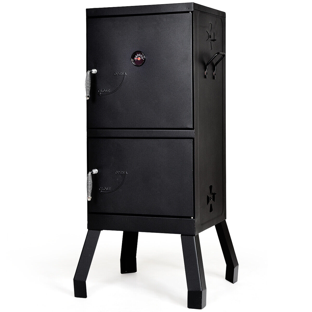 Vertical Charcoal BBQ Smoker with Temperature Gauge