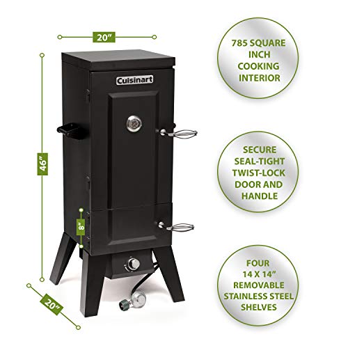 Cuisinart Vertical Propane Smoker with Temperature Control, Black