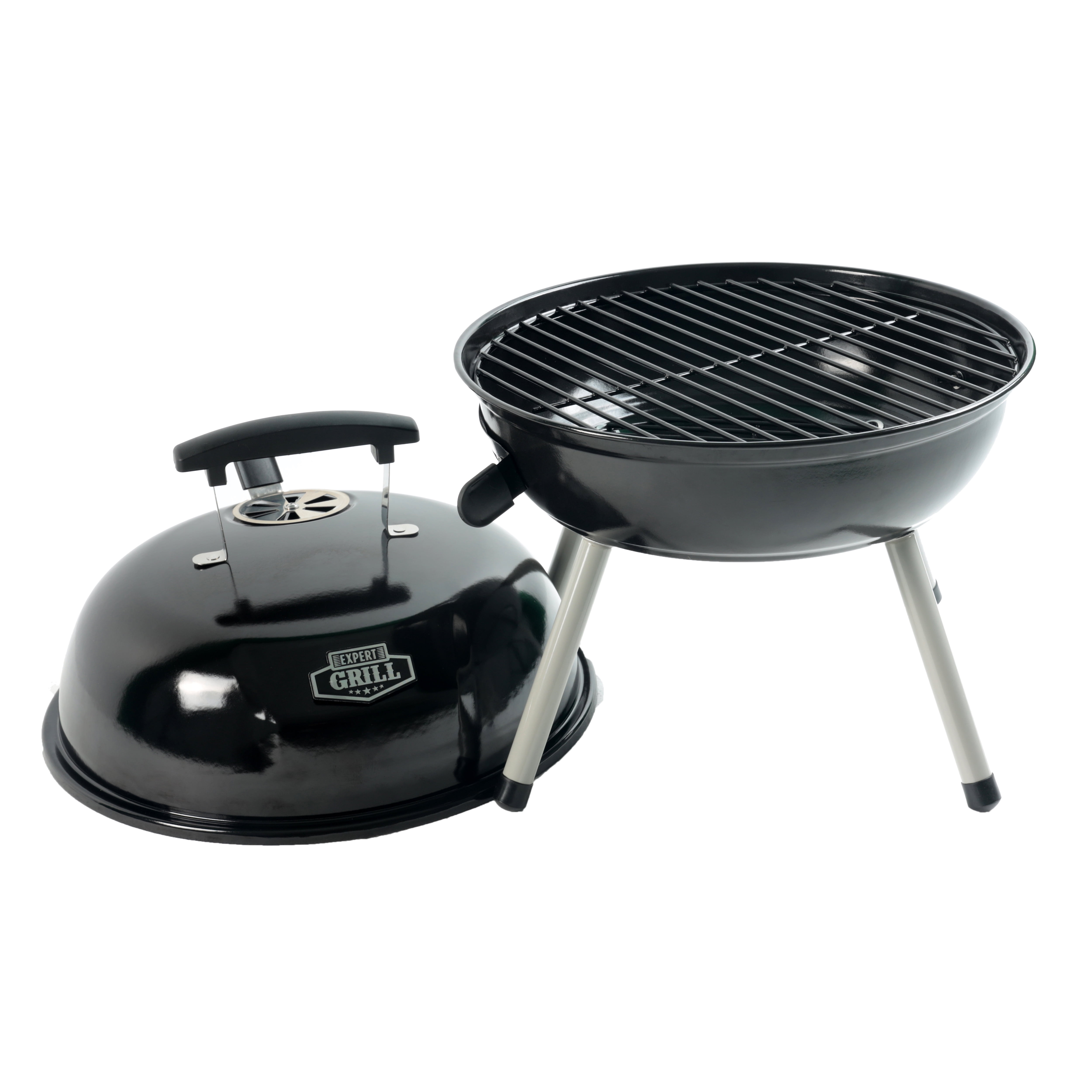 Portable Charcoal Grill - 14.5'' Expert Grill, Black