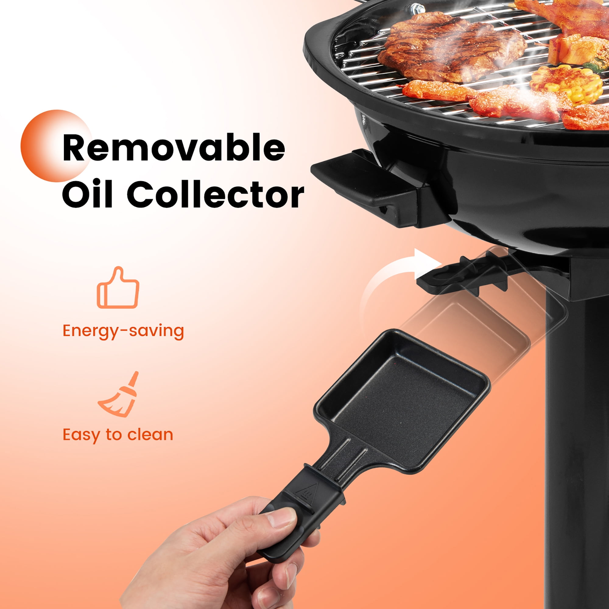 Costway Electric BBQ Grill with Warming Rack and Temperature Control