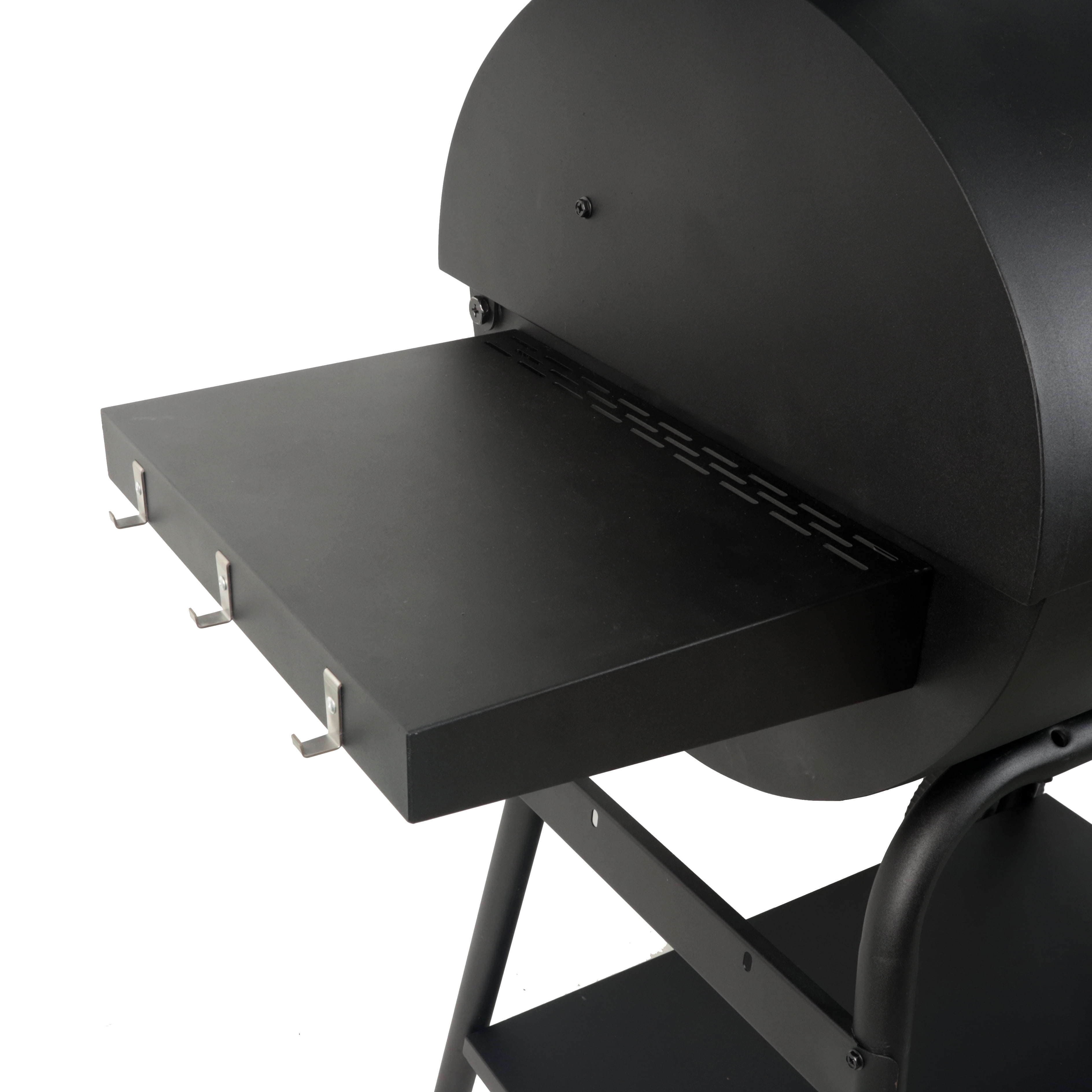 28" Offset Charcoal BBQ Smoker Grill, Black