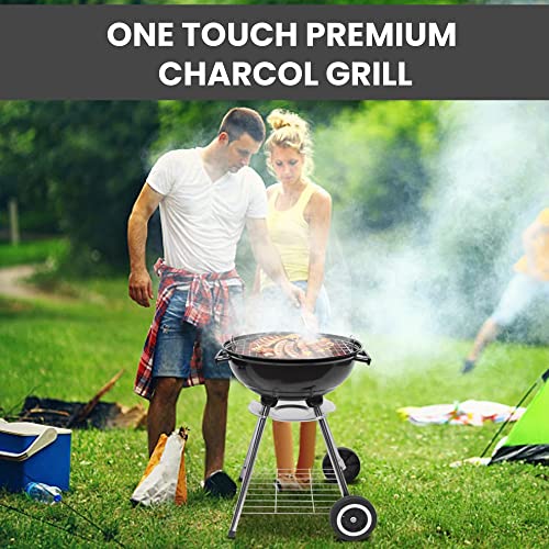 Portable BBQ Grill with Wheels - Heavy Duty 18