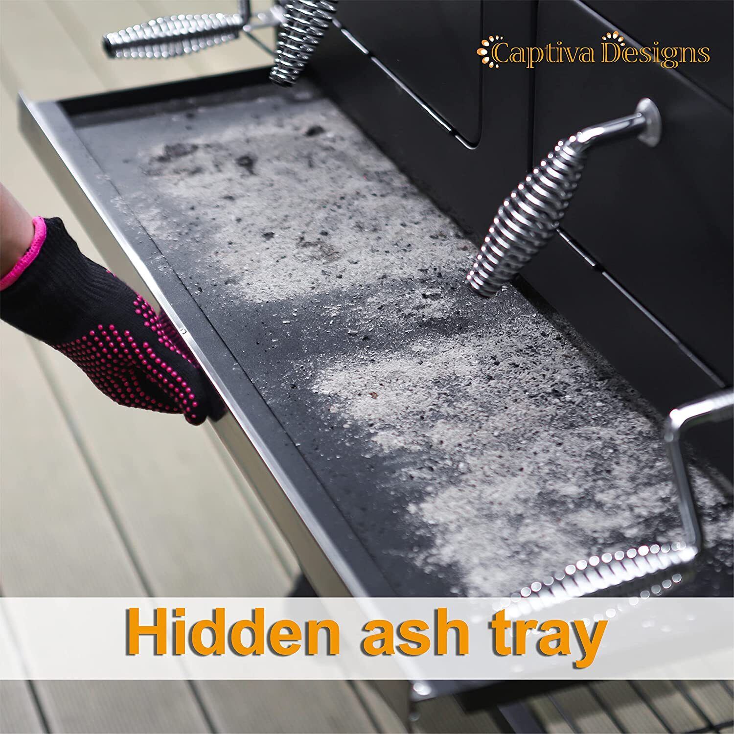 Oversize Heavy Duty Charcoal BBQ Grill with Trays