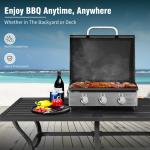 Portable Flat Top Gas Grill - 3 Burner