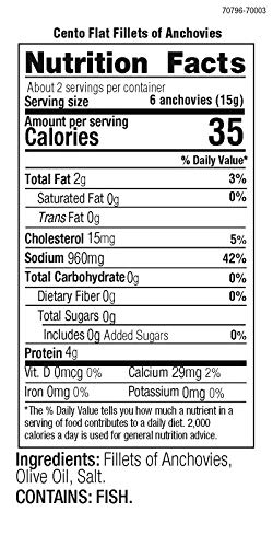 Cento Flat Anchovies: Olive Oil, 2oz