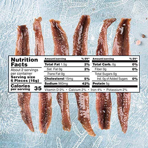Wild Caught Spanish Smoked Anchovy Fillets - 1.8 Oz