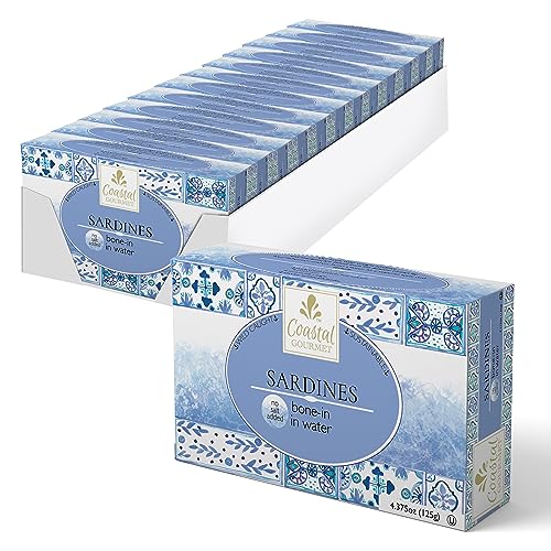 Coastal Gourmet Sardines in Water - No Salt, 4.375 oz