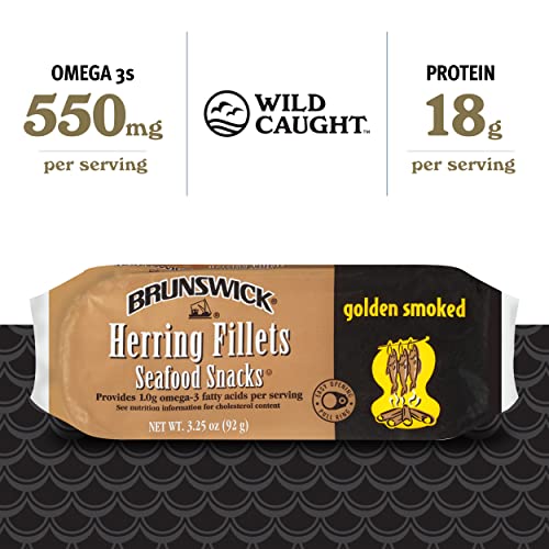 Brunswick Golden Smoked Herring Fillets - 18g Protein