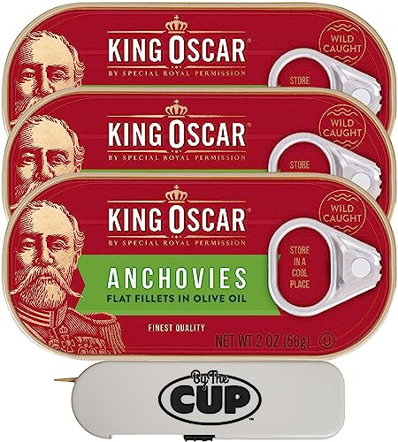 King Oscar Flat Anchovies, Non-GMO, Kosher, Gluten-Free, 2 oz Can (Pack of 3)