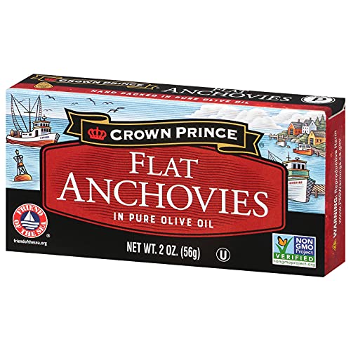 Crown Prince Anchovies in Olive Oil, 2oz (12-Pack)