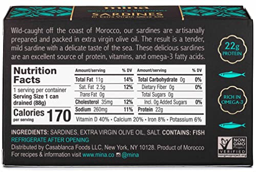 Mina Gourmet Wild Caught Sardines in Olive Oil
