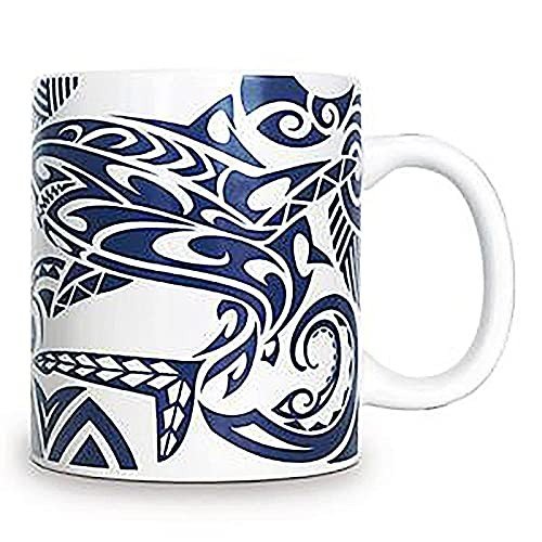 Tribal Shark Blue Coffee Mug - 400 ml