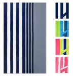 Shark-themed Oversized Beach Towel in Blue/Grey Stripes
