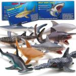 8 Realistic Shark Figures with Educational Booklet