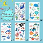 Luminous Shark Temporary Tattoos for Kids