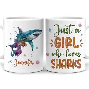 Custom Shark Lover Ceramic Coffee Mug - 11oz