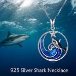 Sterling Silver Shark Pendant Necklace for Women