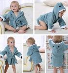 Blue Shark Hooded Baby Bathrobe and Towel