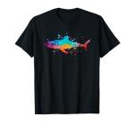 Great White Shark Watercolor Graphic T-Shirt