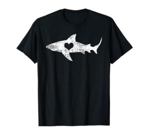 Shark Silhouette Hammerhead Tiger Shark Heart T-Shirt