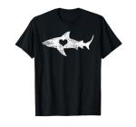Shark Silhouette Hammerhead Tiger Shark Heart T-Shirt