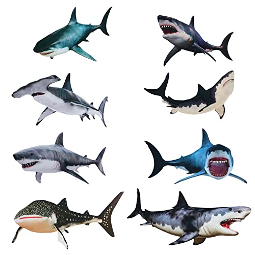 Sharks Peel and Stick Wall Decals - 8 Pieces