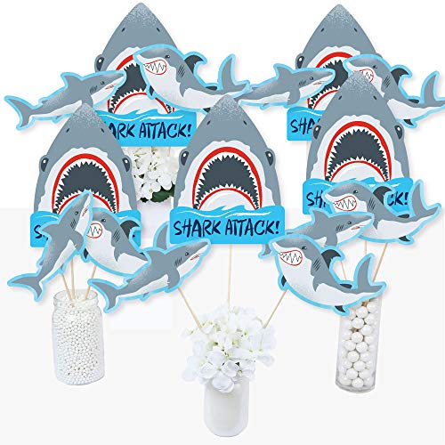 Jawsome Shark Centerpiece Sticks - Set of 15
