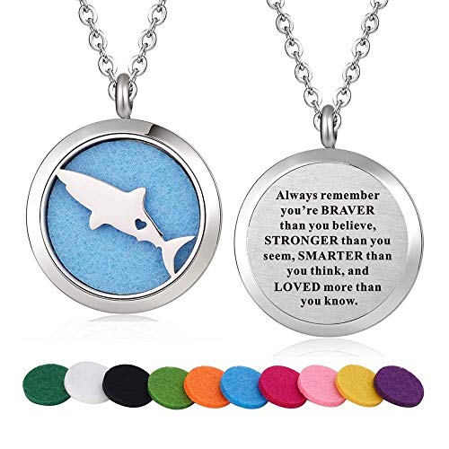 Stainless Steel Shark Aromatherapy Necklace (Style 26)