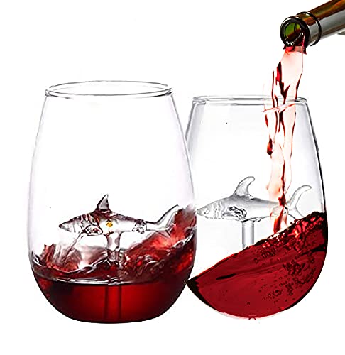 Shark-Inspired Wine Glasses for Occasions (2-Pack)