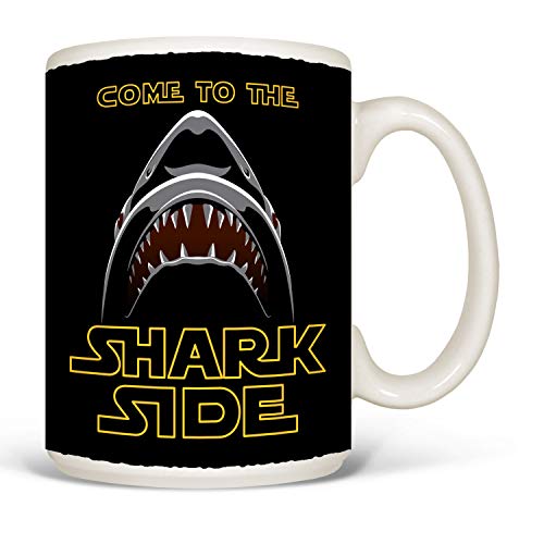 Shark Side Mug, White - 15 oz
