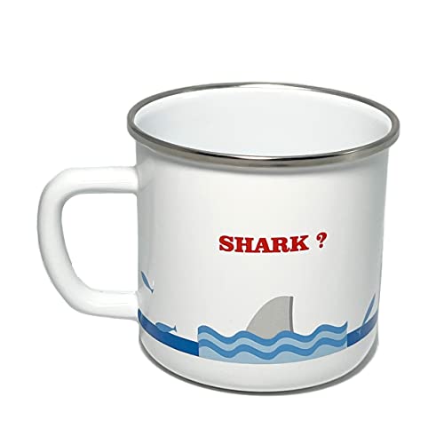 Shark Enamel Camping Mug - 17 Oz Capacity