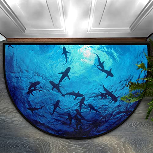 Sharks Welcome Mat for Indoors and Outdoors
