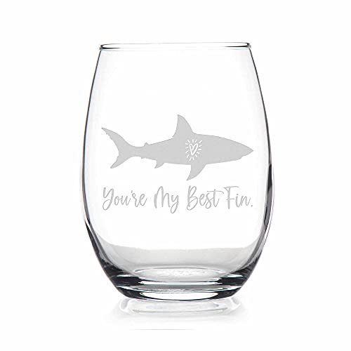 Shark Stemless Wine Glass - Best Friend Gift