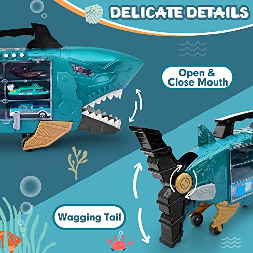 Shark Truck with 12 Animal Toys for Boys