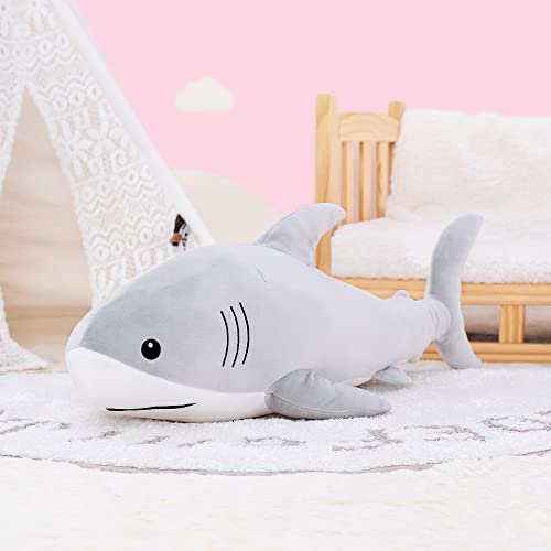 Gray Shark Plush Hugging Pillow - 21.5