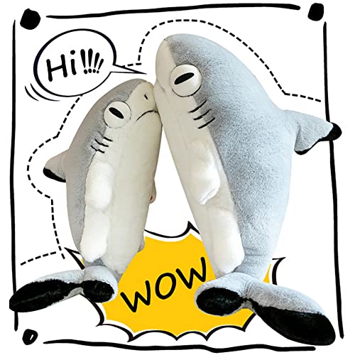 Grey Shark Cat Plush Toy Pillow - 27.6